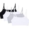 Fruit of The Loom Womens Spaghetti Strap Cotton Pullover Sports Bra Value Pack(Black/White/White/Heather Grey 4-pack)
