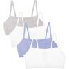 Fruit of The Loom Womens Spaghetti Strap Cotton Pullover Sports Bra Value Pack(Heather Grey/White/White/Blue Heather 4-pack)