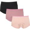 Fruit of the Loom A Fresh Collection Hey Shorty 3-Pack Seamless Boyshorts for Women’s Everyday Comfort(Premium Plum/Rose Shadow/Black)
