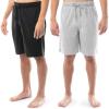Fruit of the Loom Men’s 2-Pack Jersey Knit Sleep Pajama Shorts(Black/Light Grey Heather)