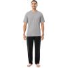 Fruit of the Loom Men’s 2-Piece Jersey Knit Pajama Set(Grey Heather/Black)