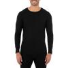 Fruit of the Loom Men’s Classic Midweight Waffle Thermal Underwear Crew Top(Black)