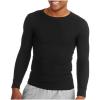 Fruit of the Loom Men’s Classic Midweight Waffle Thermal Underwear Crew Top(Black Soot)