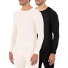 Fruit of the Loom Men’s Classic Midweight Waffle Thermal Underwear Crew Top(Black Soot/Natural)