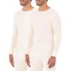 Fruit of the Loom Men’s Classic Midweight Waffle Thermal Underwear Crew Top(Natural/Natural (2-pack))