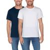 Fruit of the Loom Men’s Crafted Comfort Tee, Relaxed & Classic Fit, Sizes S-2X(Classic Fit – Pima Cotton – 2 Pack – White/Navy)