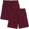 Fruit of the Loom Men’s Eversoft Cotton Shorts with Pockets (S-4XL)(2 Pack – Maroon)