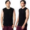 Fruit of the Loom Men’s Eversoft Cotton Sleeveless T Shirts, Breathable & Moisture Wicking with Odor Control, Sizes S-4x(Black)