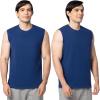 Fruit of the Loom Men’s Eversoft Cotton Sleeveless T Shirts, Breathable & Moisture Wicking with Odor Control, Sizes S-4x(Blue)