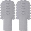 Fruit of the Loom Mens Eversoft Cotton T Shirts, Breathable & Moisture Wicking with Odor Control, Sizes S-4x(Crew – 12 Pack – Grey Heather)