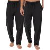 Fruit of the Loom Men’s Extended Sizes Jersey Knit Sleep Pajama Lounge Pant (1 & 2 Packs)(Black/Black (2-pack))