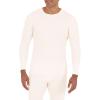 Fruit of the Loom Men’s Recycled Waffle Thermal Underwear Crew Top (1 and 2 Packs)(Natural)