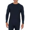 Fruit of the Loom Men’s Recycled Waffle Thermal Underwear Crew Top (1 and 2 Packs)(Navy)
