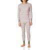 Fruit of the Loom Men’s Recycled Waffle Thermal Underwear Set (Top and Bottom)(Fair Isle White)