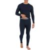 Fruit of the Loom Men’s Recycled Waffle Thermal Underwear Set (Top and Bottom)(Navy)