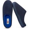 Fruit of the Loom Men’s Ribbed Jersey Clog Slippers – Memory Foam Sole – Indoor/Outdoor, Pantuflas Machine Washable(Navy)