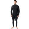 Fruit of the Loom Men’s Sueded Jersey Mock Neck Thermal Underwear Base Layer Set(Black)