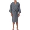 Fruit of the Loom Men’s Waffle Kimono Robe(Grey)