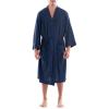 Fruit of the Loom Men’s Waffle Kimono Robe(Navy)