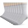 Fruit of the Loom Men’s Work Gear Cushioned Crew Socks 10 Pair(Grey (10 Pack))