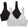 Fruit of the Loom Women’s 2-Pack Wireless Seamless Bra(Black Hue/Grey Heather)