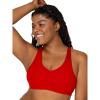 Fruit of the Loom Women’s Adjustable Shirred Front Racerback Sports Bra, Multi Pack Options(Red Hot/Black/Heather Grey)