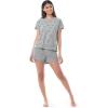 Fruit of the Loom Women’s Beyondsoft Sleep Tee and Shorts Set(Light Grey Heather)