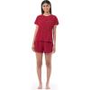 Fruit of the Loom Women’s Beyondsoft Sleep Tee and Shorts Set(Radiant Red)