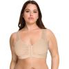 Fruit of the Loom Women’s Comfort Front Close Sport Bra with Mesh Straps(Sand)