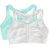 Fruit of the Loom Women’s Multi-Pack Front Closure Cotton Bra(Mint Chip/White)