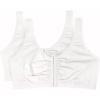 Fruit of the Loom Women’s Multi-Pack Front Closure Cotton Bra(White/White 2-pack)