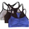 Fruit of the Loom Women’s Multi-Pack Spaghetti Strap Cotton Sports Bra(Grey Heather/Navy Heather/Black)