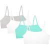 Fruit of the Loom Women’s Multi-Pack Spaghetti Strap Cotton Sports Bra(Mint Chip/White/Grey Heather/White)