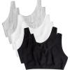 Fruit of the Loom Women’s Multi-Pack Tank Top Style Sports Bra(Black/ White/Heather Grey)