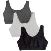 Fruit of the Loom Women’s Multi-Pack Tank Top Style Sports Bra(Black/Heather Grey/Charcoal)