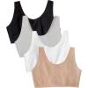 Fruit of the Loom Women’s Multi-Pack Tank Top Style Sports Bra(Black/Heather Grey/Sand/White)