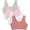 Fruit of the Loom Women’s Multi-Pack Tank Top Style Sports Bra(Dusk/White/Blush/Grey Heather)