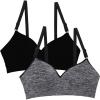 Fruit of the Loom Women’s Seamless Wire-Free Push-Up Bra – Soft, Comfortable & Supportive(Black Hue/Charcoal Heather 2-pack)