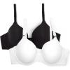 Fruit of the Loom Womens Smooth Cotton T-Shirt Bra – Ultra-Soft, Flexible, and Invisible Under Tees(White/Black Hue)