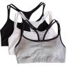 Fruit of the Loom Women’s Spaghetti Strap Cotton Sports Bra-All-Day Comfort(Grey With Black/White/Black)