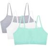 Fruit of the Loom Women’s Spaghetti Strap Cotton Sports Bra-All-Day Comfort(Mint Chip/White/Grey Heather)