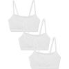 Fruit of the Loom Women’s Spaghetti Strap Cotton Sports Bra-All-Day Comfort(White/White/White)