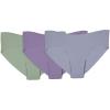 Fruit of the Loom Women’s Underwear, Pima Cotton Blend Fabric, Super Smooth Raw Cut Edges(Cheeky Bikini – 3 Pack – Purple/Green/Silver)