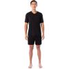 Fruit of the Loom mens 360 Stretch Short Sleeve V-neck Top and Short Sleep Pajama Set(Black)