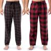 Fruit of the Loom mens Broadcloth Woven Sleep Pajama Pant(Black Plaid/Red Check)