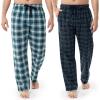 Fruit of the Loom mens Broadcloth Woven Sleep Pajama Pant(Navy Plaid/Green)