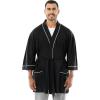 Fruit of the Loom mens Jersey Knit Kimono Robe(Black)