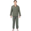 Fruit of the Loom mens Long Sleeve Broadcloth Pajama Set(Green)
