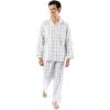 Fruit of the Loom mens Long Sleeve Broadcloth Pajama Set(Natural/Green Plaid)