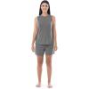 Fruit of the Loom womens Breathable Tank Top and Short 2 Piece Sleep Set(Heather Grey)